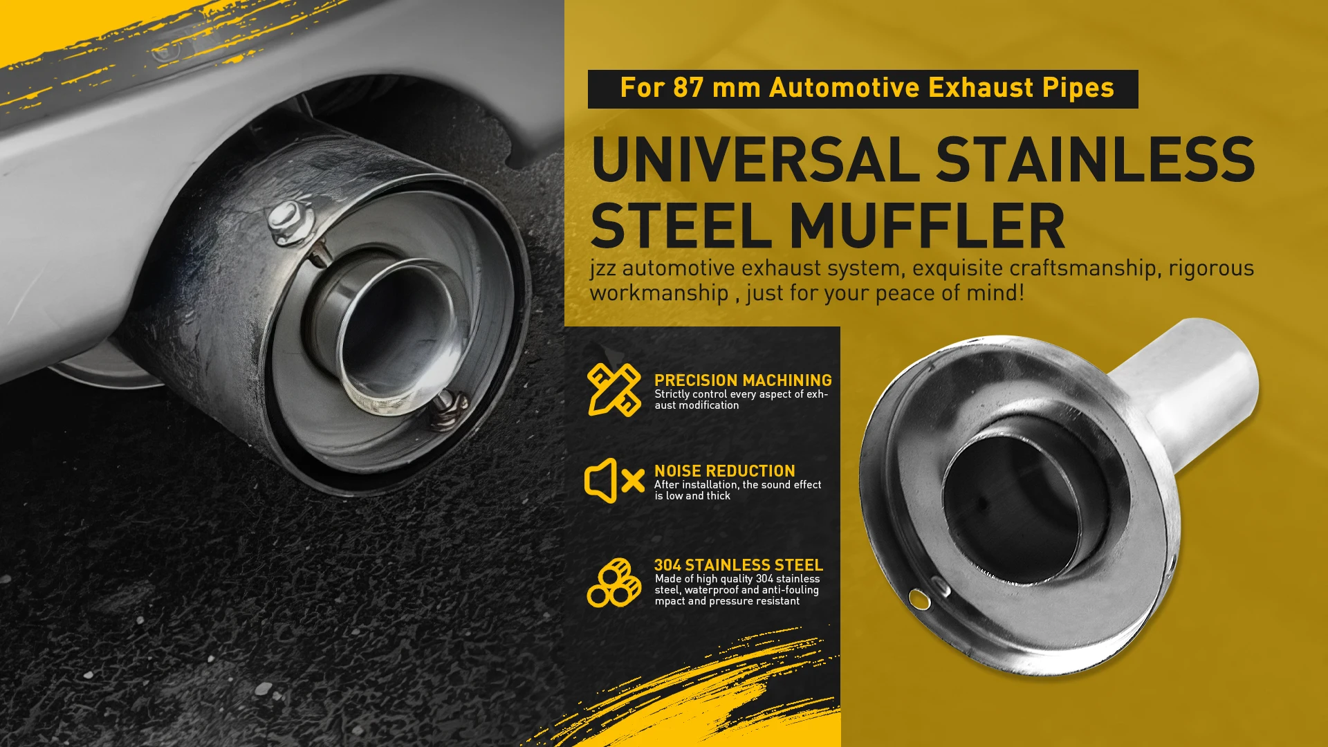 Picture 3: Universal car exhaust DB-killer sound control 76mm 89mm 102mm 114mm stainless steel muffler silence reduce noise