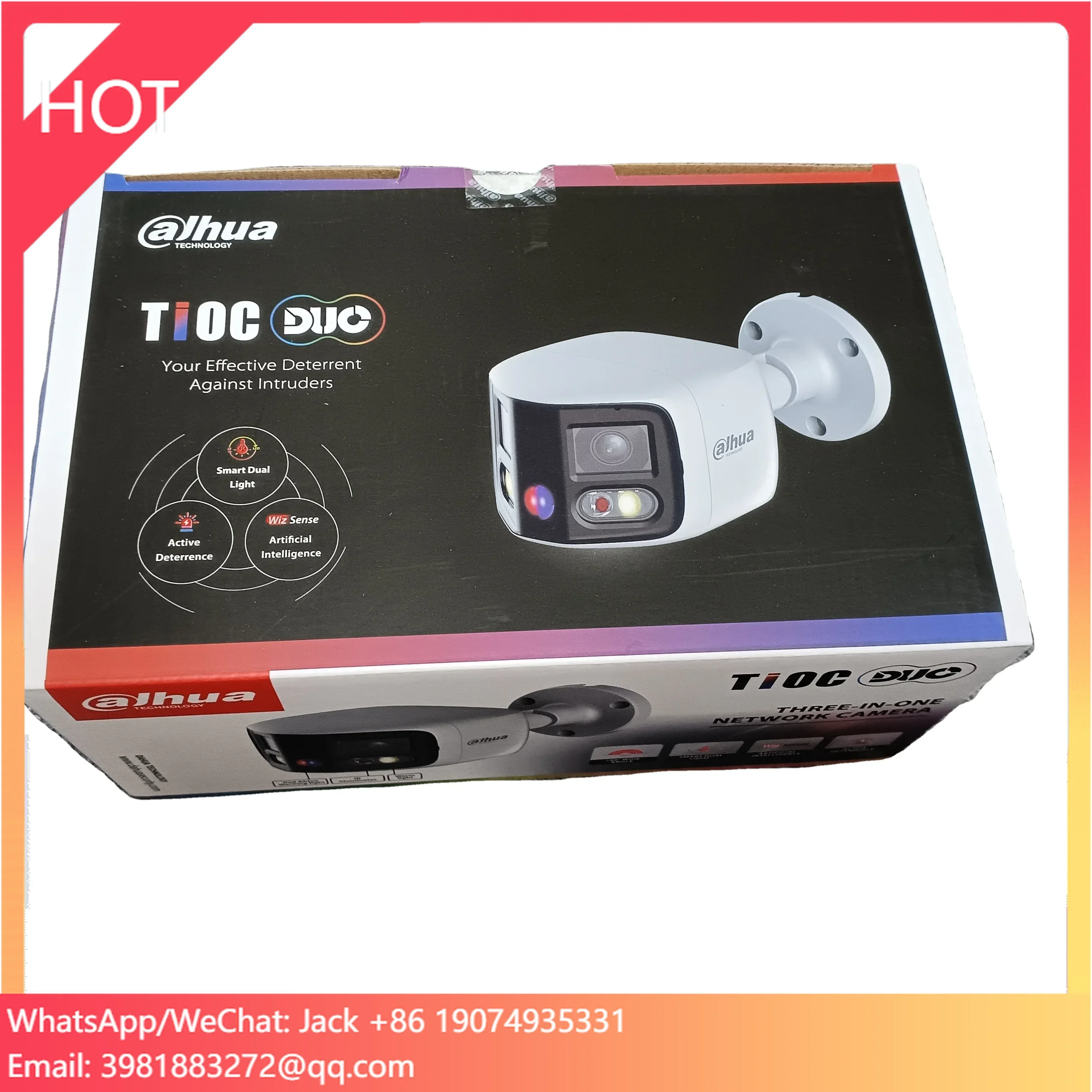 

IPC-PFW3849S-A180-AS-PV in Stock 5MP Smart Dual Illumination Active Deterrence Vari-focal Dome WizSense Network Camera