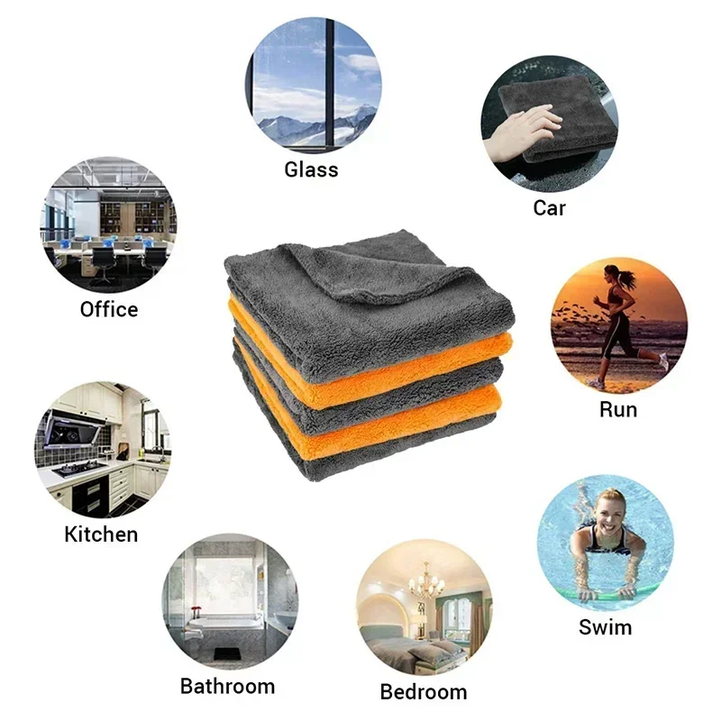 1-3Pcs Car Wash Microfiber Twisted Towel Super Absorbent Fast Drying Towels Detailing Cloth for Car Cleaning Tools