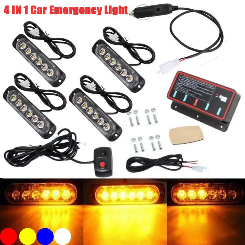 자동 LED 경찰 조명에 대 한 LED 경고 스트로브 라이트 스트로보 스코프 12V 자동차 그릴 비상 플래시 빨간색 파란색 트럭 Offroad에 대 한