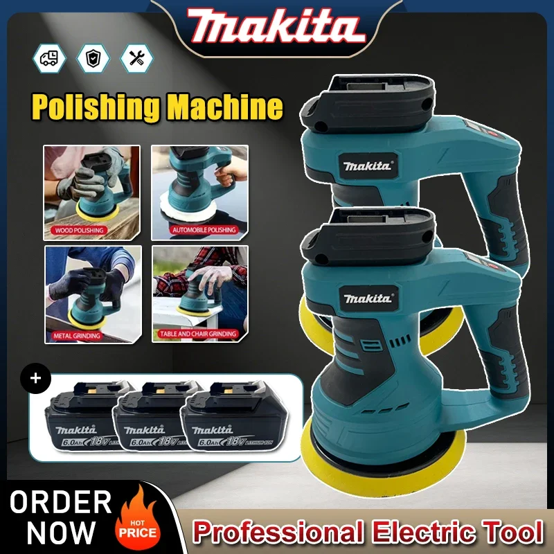 

Makita Cordless Car Polisher 8 Gears Adjustable Auto Electric Waxing Sanding Sealing Glaze Tool Rechargeable Polisher 20V
