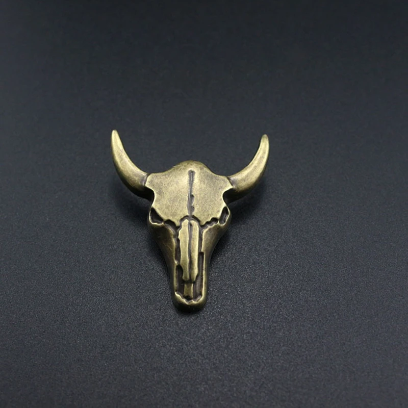 Retro Western Cowboy Bull Buffalo Skull Head Screw Back Conchos for Belt Leathercraft Saddle Handbag Luggage Bag Hardware Decor