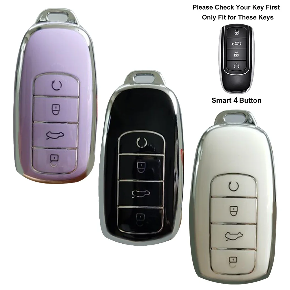 

For Chery 8 PLUS 8 Pro 7 Pro Arrizo 5 PLUS 2021 TPU Key Case Cover Key Shell Fob Black White Purple House Accessories