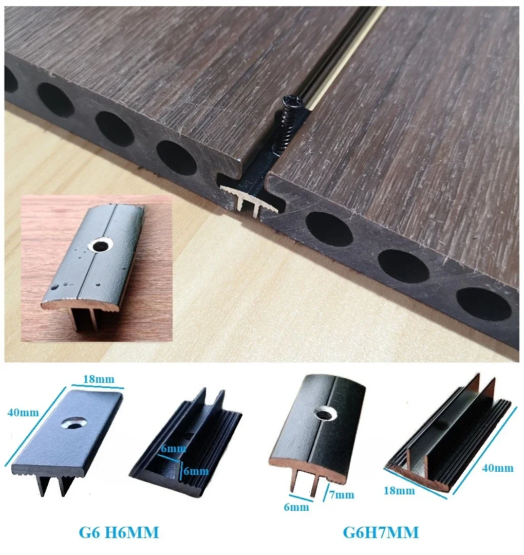 100Pcs Black Aluminum Alloy WPC Wood Plastic Composite T Deck Flooring Clip Fastener