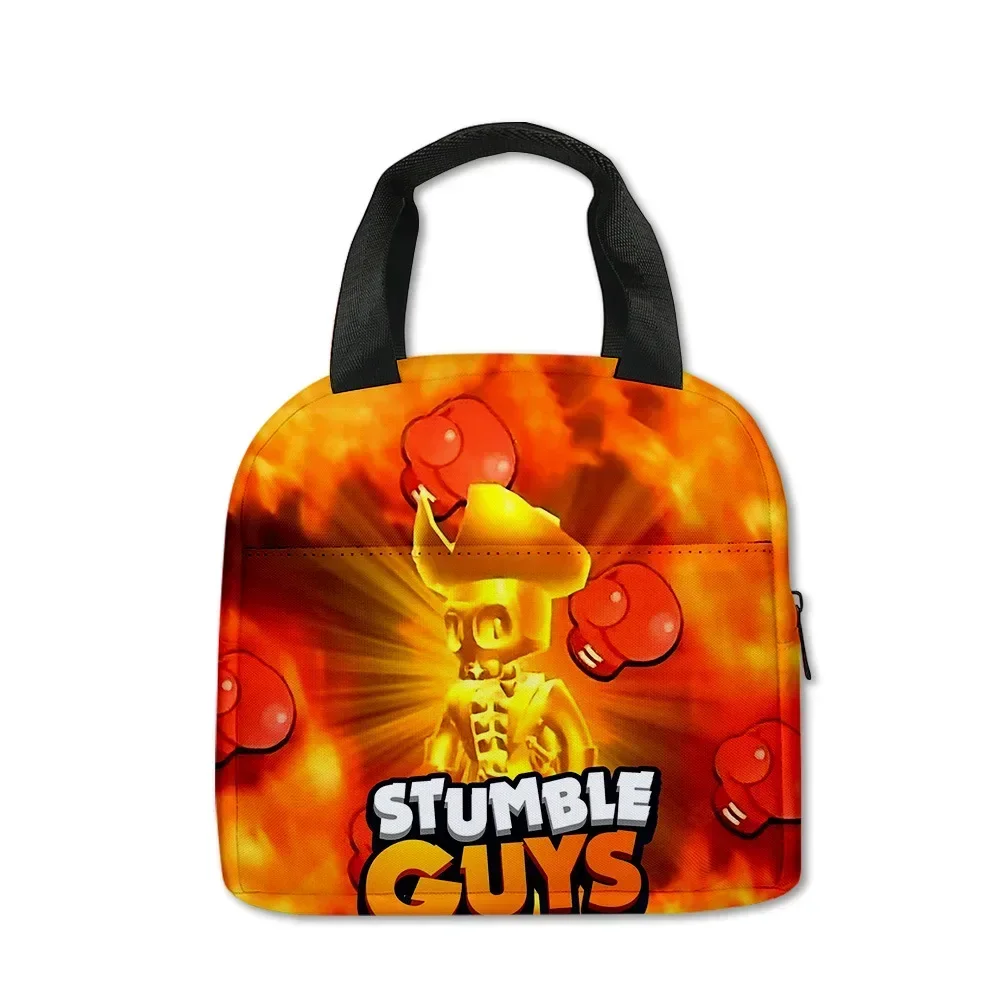 Gifts Stumble Guys Crash Party Lunch Bag Elementary School Student Handheld Ice Bag Kids Kawaii Cartoon School Bag Mochila