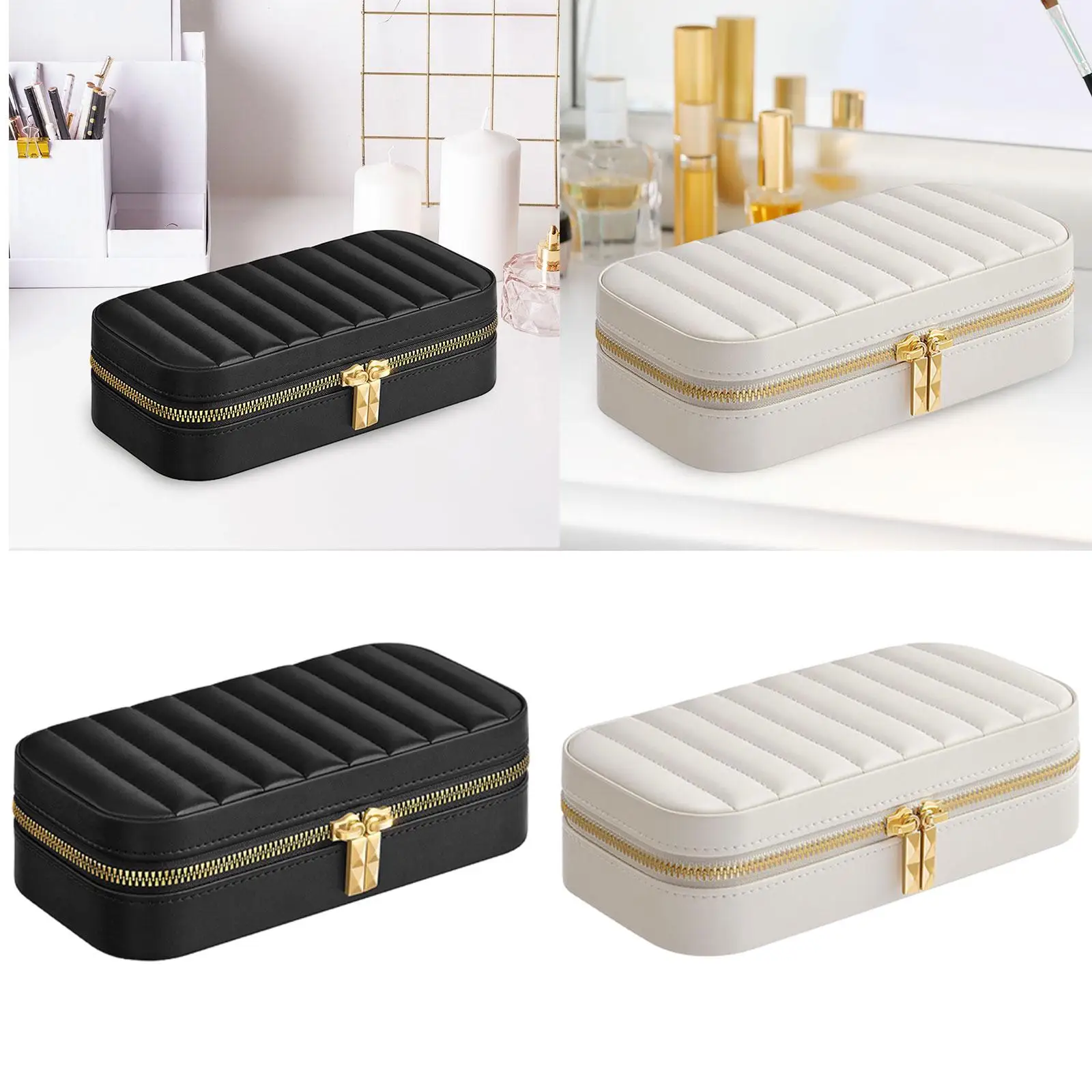 

Travel Jewelry Case Jewelry Rings Box Holder Zipper Portable Jewelry Storage