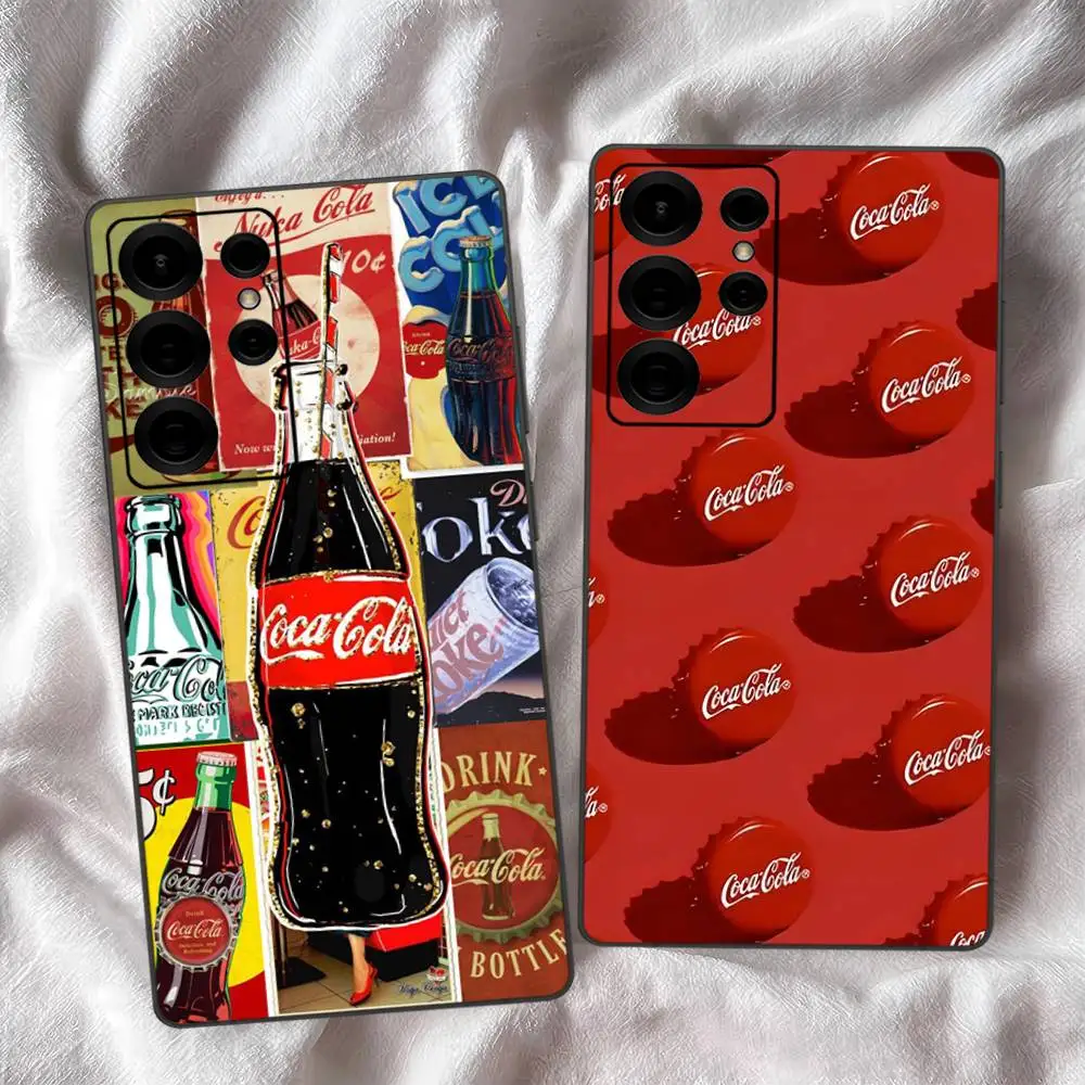 Hot C-Coca Drinks C-Cola Phone Case For Samsung S 24 Fe 25 Ultra Plus 20 Lite 21 30 22 23 24 22 Ultra 5G Fundas