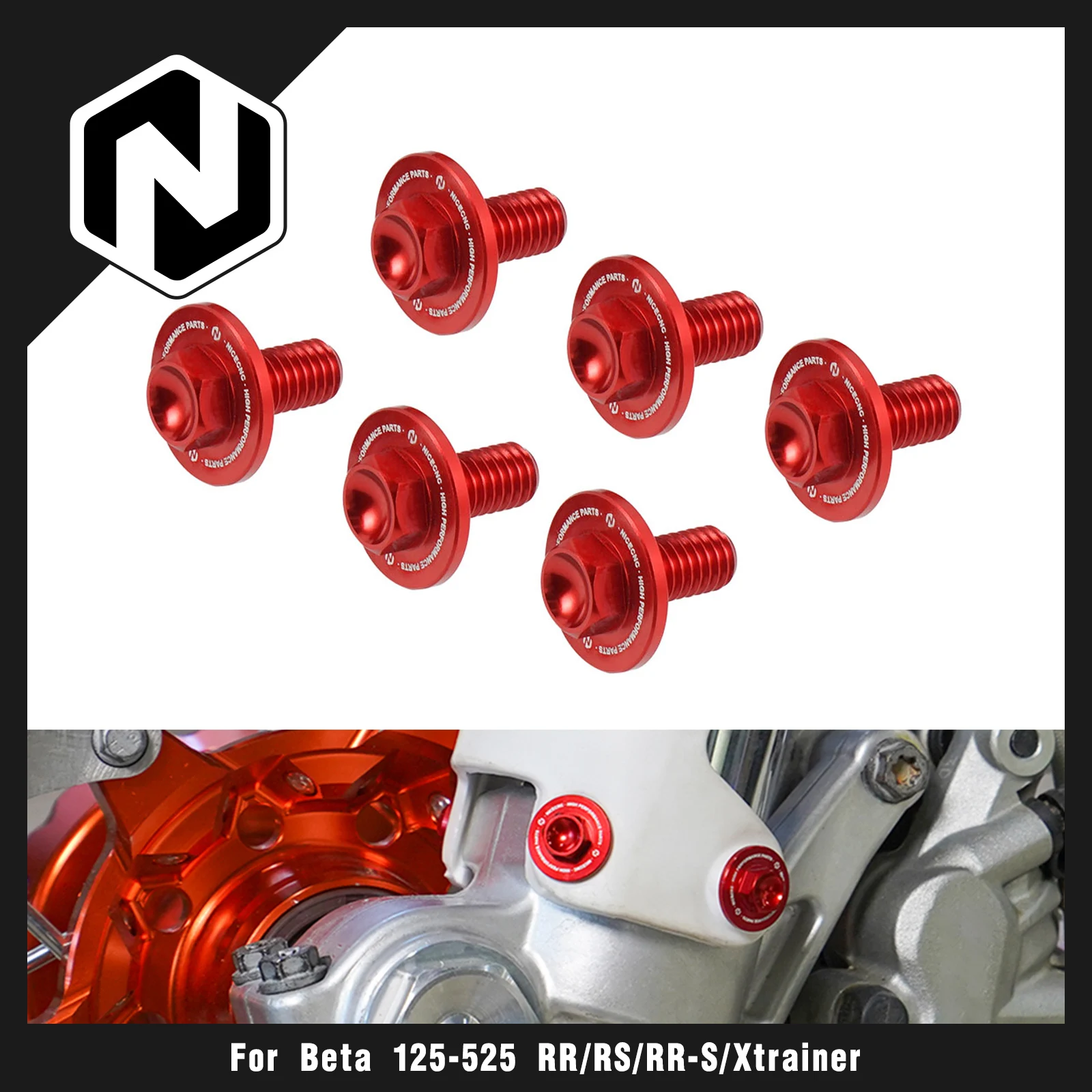 Für Beta RR 300 2013-2019 Xtrainer 300 2015-2022 RR 125 RR 250 RR 350 RR 390 430 450 498 500 6PCS Gabel Schutz Bolzen Schrauben