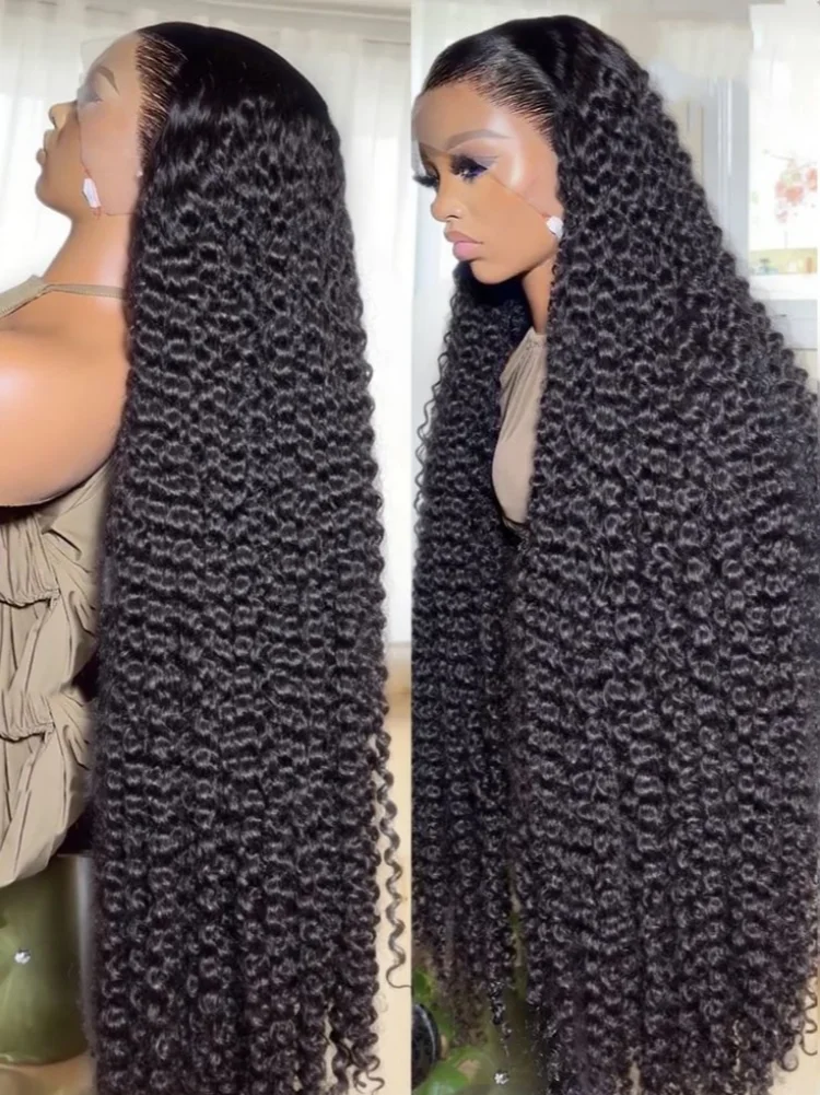 موجة المياه الدانتيل الجبهة 100% جودة الشعر البشري شعر مستعار 300 الكثافة غلويليس 13x6 Hd مجعد موجة عميقة الباروكات الأمامية للنساء 30 40 بوصة #1