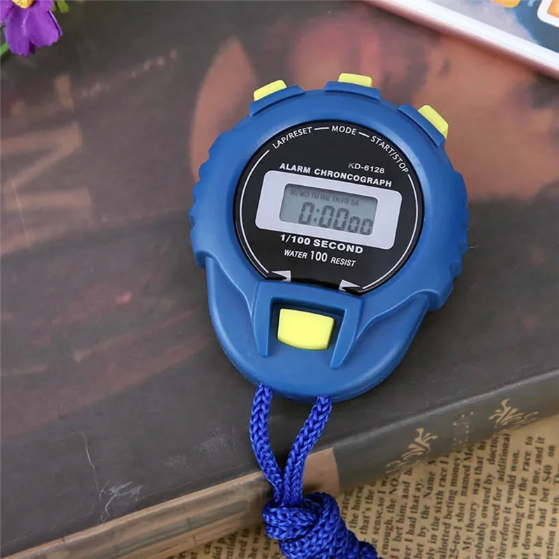 ABGR-6PCS Cronografo digitale LCD Cronometro elettronico Orologio contachilometri contatore sportivo