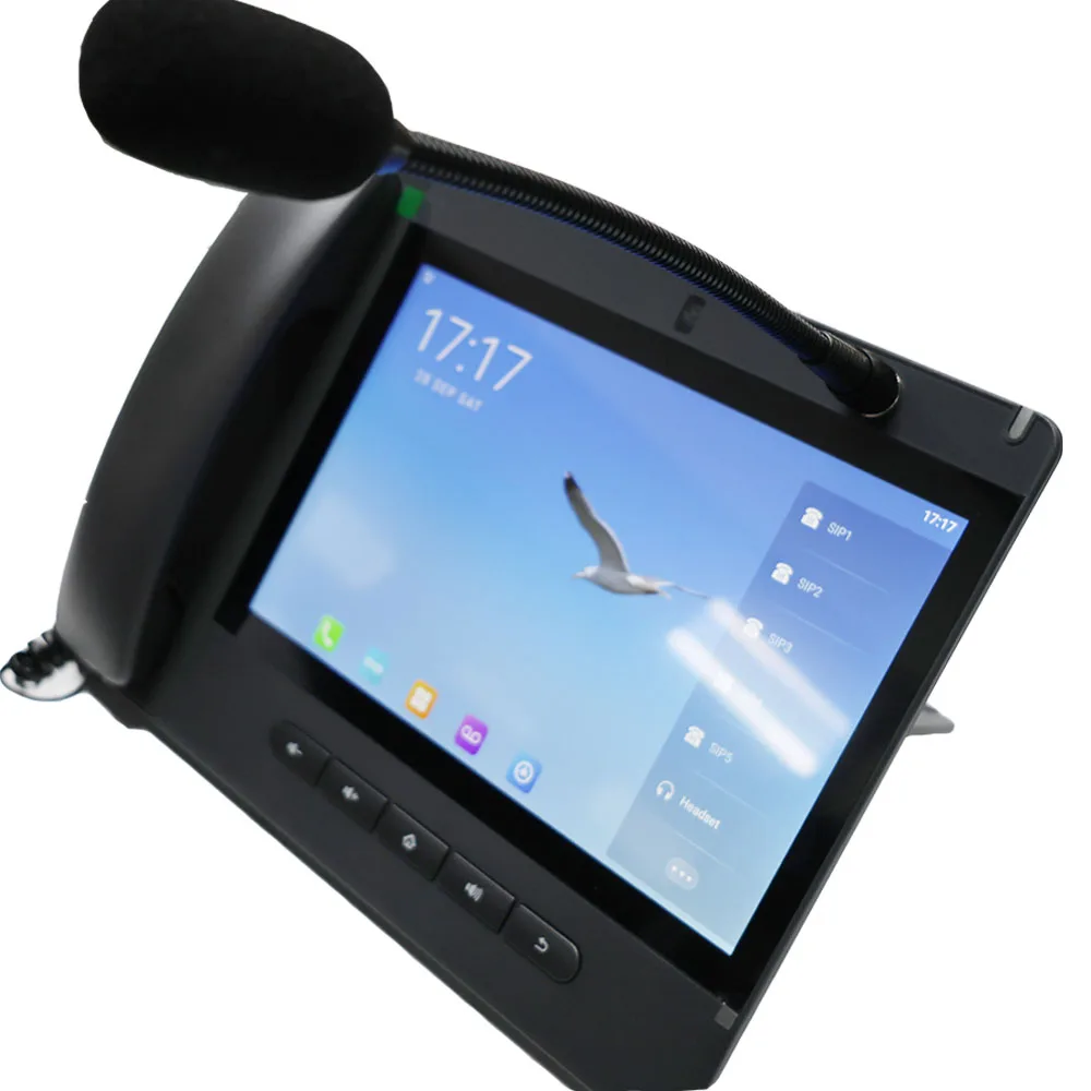 

10/7-дюймовый SIP-телефон с сенсорным экраном и беспроводной гарнитурой, микрофон, производитель сетевого домофона, вещания, монитора телефона