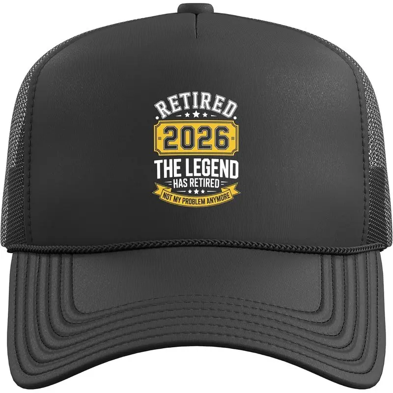 Funny Retired 2026 Not My Problem Anymore Retirement 2026 Trucker Hat with Adjustable Mesh Back