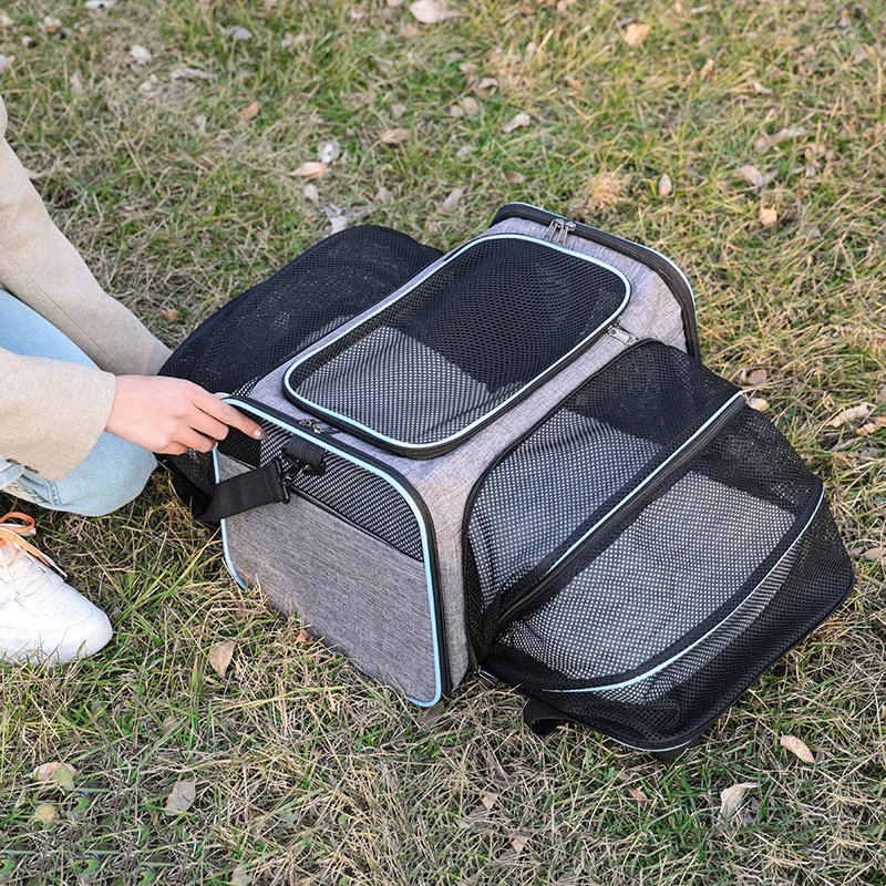 Bolsa de Transporte para Gatos, Portátil y Extensible, Bolsa de Viaje para Mascotas, Perros Pequeños y Gatos, Bolsa de Transporte para Mascotas en Auto