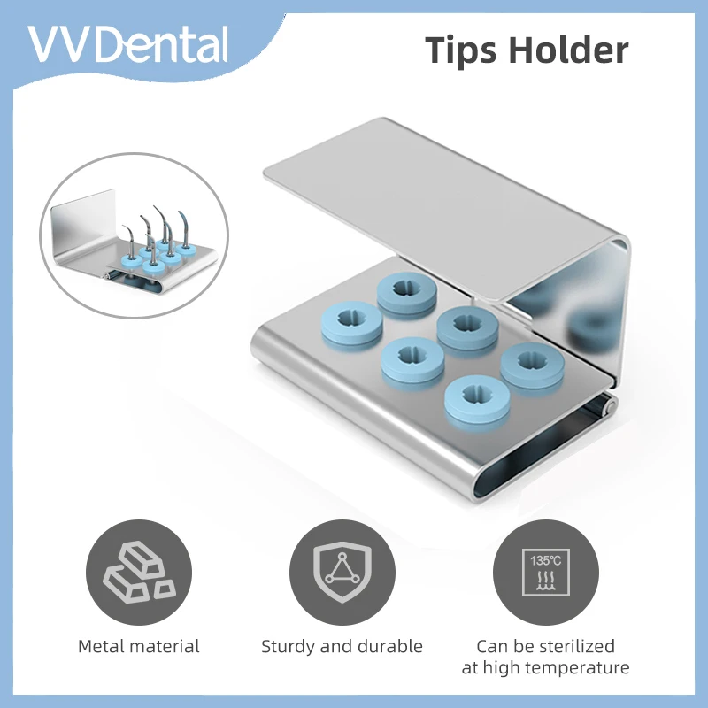 

Dental Ultrasonic Scaler Tip Holder 6 Holes Stand Auotclavable Sterilizer Case Disinfection Box Silicone with Cover Dental Tools