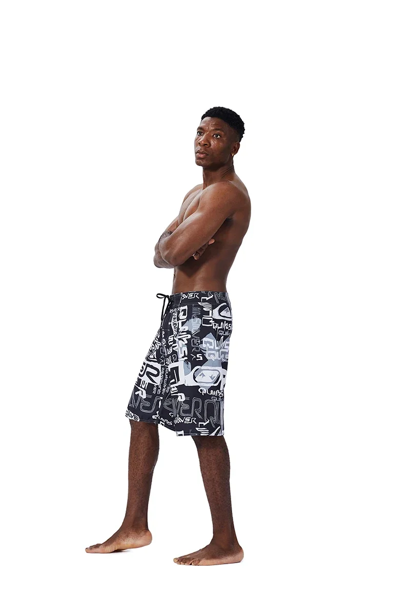 Men Beach Shorts Fitness Muscle Printed Water Sports Surf Beach Shorts Swimwear Fashion Double Bermuda Shorts Nickel board pants