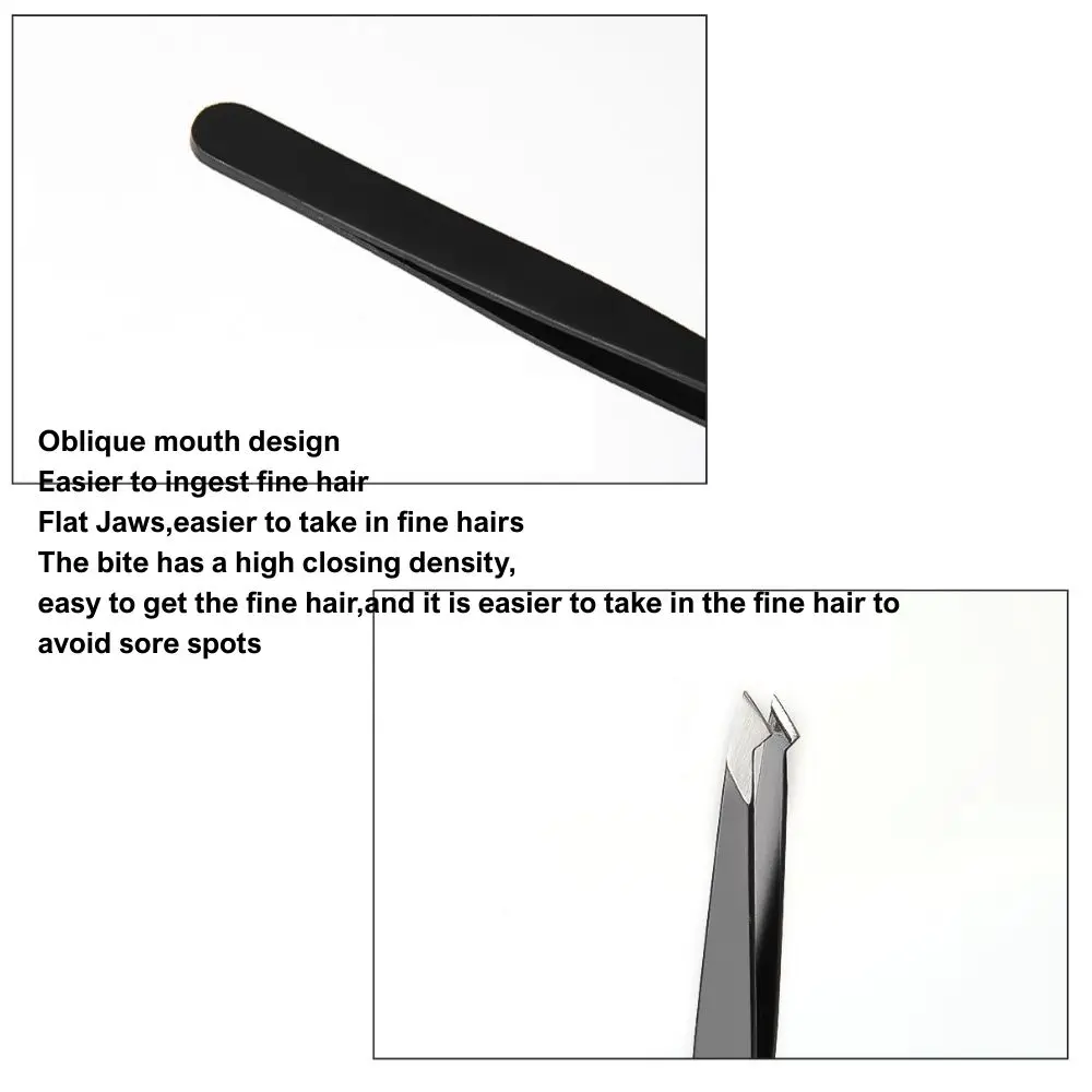 مجموعة ملاقط الحواجب مكونة من 4 قطع من الفولاذ المقاوم للصدأ الملون ذات طرف مائل وأداة تجميل احترافية لإزالة الشعر بدقة