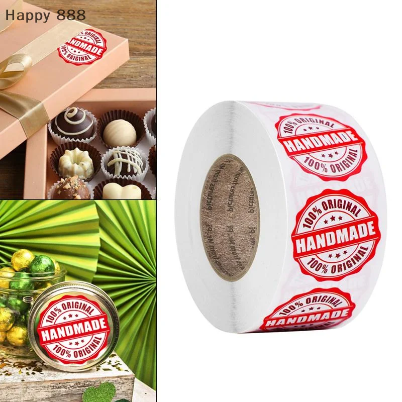 500 Stück/Rolle handgefertigte Siegelaufkleber für Sammelalben, Geschenke, Schreibwaren, Backen – mit Liebe und Dankesdesigns
