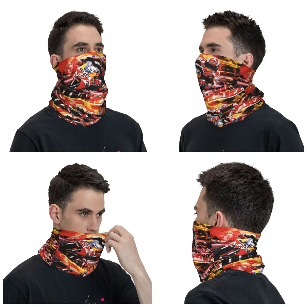 Marquezs Bandana Neck Gaiter UV Protection Face Scarf Cover Men Women Motorcycle Racing Headwear Tube Balaclava