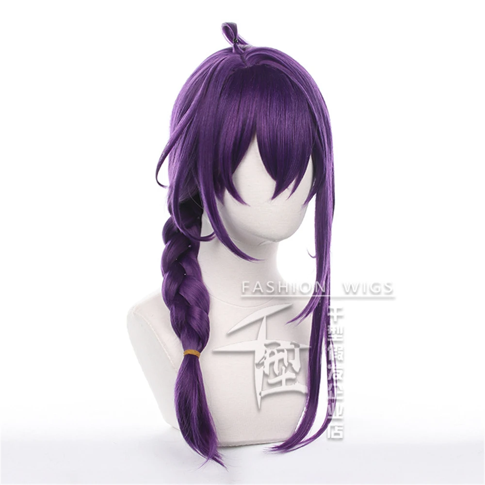ES Ayase Mayoi Cosplay Wig 65cm Long Purple Braided Wigs Heat Resistant Synthetic Hair Halloween Anime Wigs