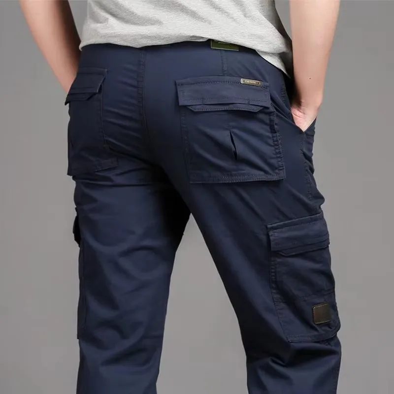 Multi Pocket Work Cotton Long Trousers Tactical Military Cargo Pants Men SWAT Special Force Army Combat Casual Thin Pants