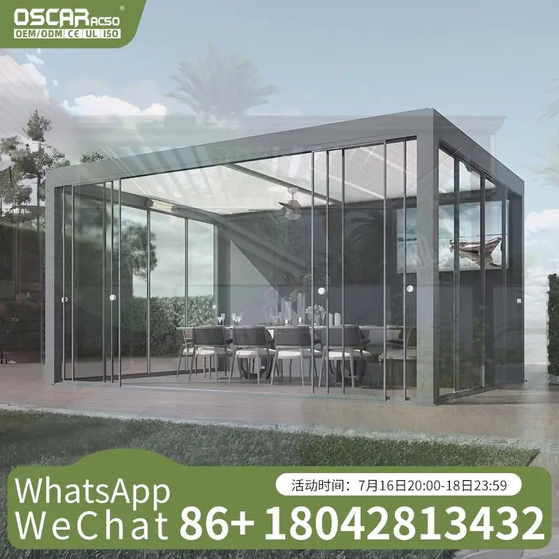 

Электрические регулируемые солнцезащитные чехлы для сада на заднем дворе, биоклиматические чехлы для наружного использования в виллоне, беседки