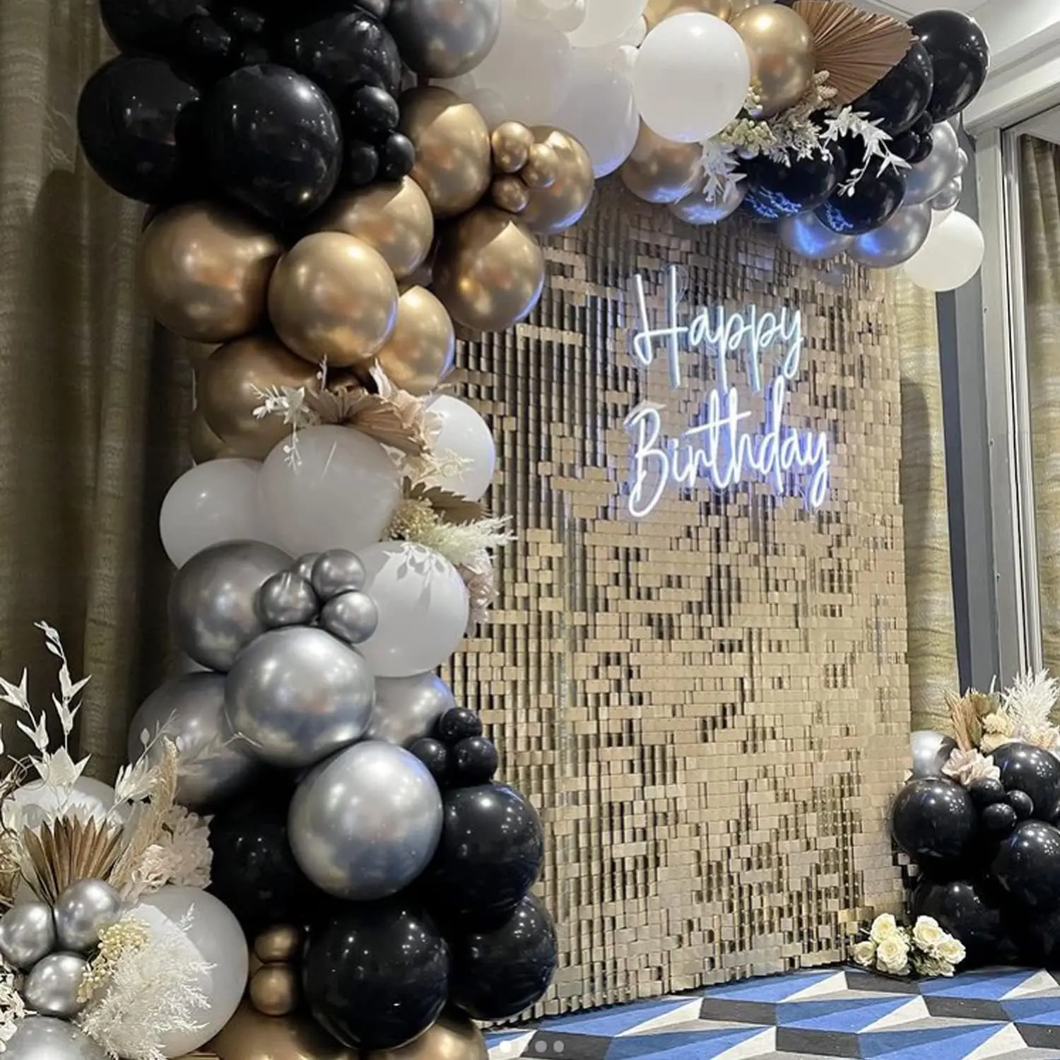 12-teiliges Latex-Ballon-Set aus schwarzem, goldenem und silbernem Latex, geeignet für Geburtstagsfeiern, Hochzeiten und Partydekorationen zum Valentinstag