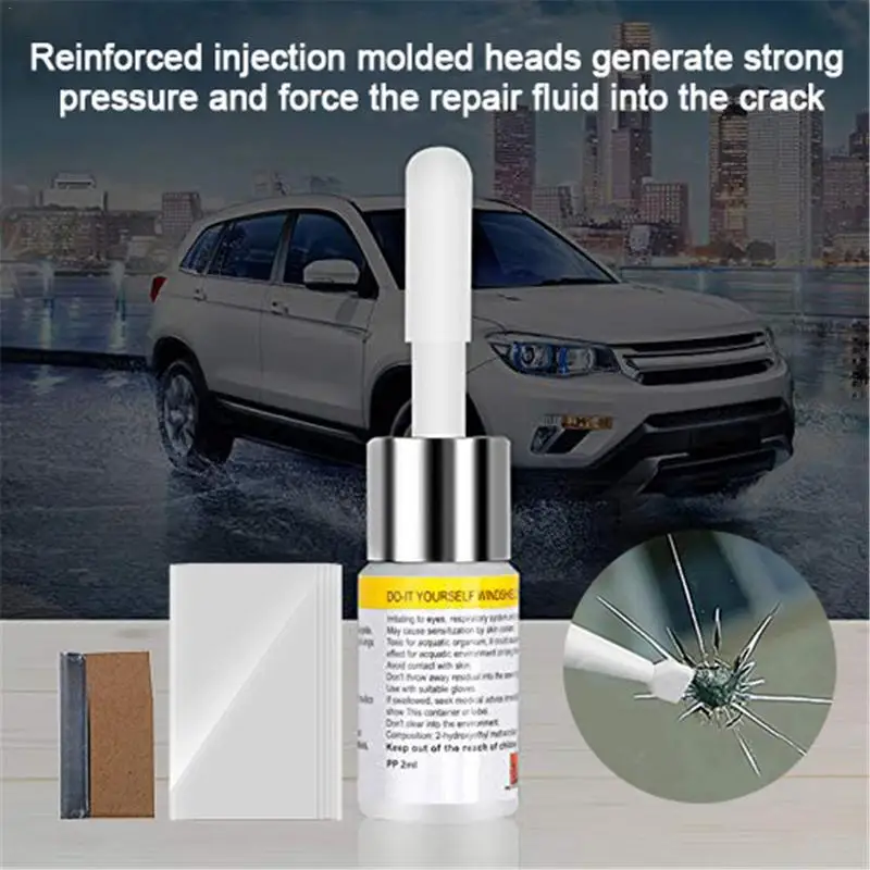 1pcs Car Windshield Crack Repair Remover Home Use Glass Cleaner Tool Liquid With Curing Stickers Automotive Fluid Glass Filler