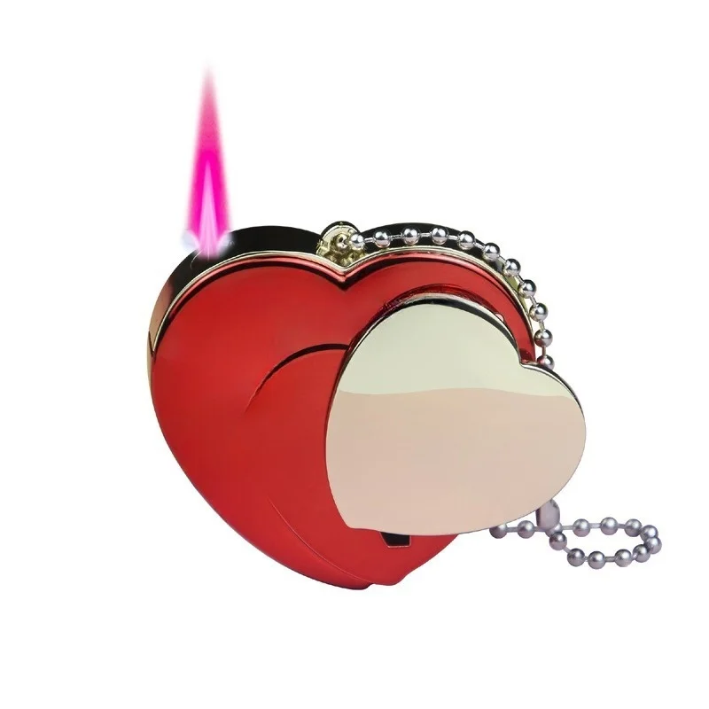 

Red Flame Heart Lighter Butane Torch Windproof Lighter Smoking Accessories Beautiful Unique Lighter Gift for Partner
