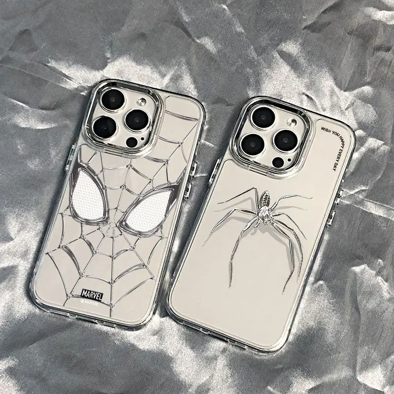 Marvel Dazzling Cool Spider-Man For iPhone 16 15 14 13 12 11 PRO MAX XS XR 7 8 Plus iPhone 11 Silica Gel Anti Drop Phone Case