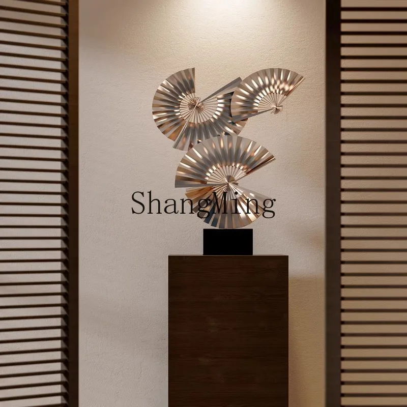 

CL metal wrought iron sculpture floor ornament semi-circular fan-shaped hotel front desk sales office model room creative art