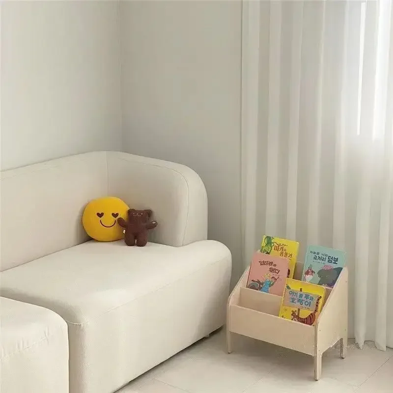 Kid\'s Wooden Bookshelf Multi-Layer Storage Floor Rack Living Room Picture Book Organizer for Home Or Nursery
