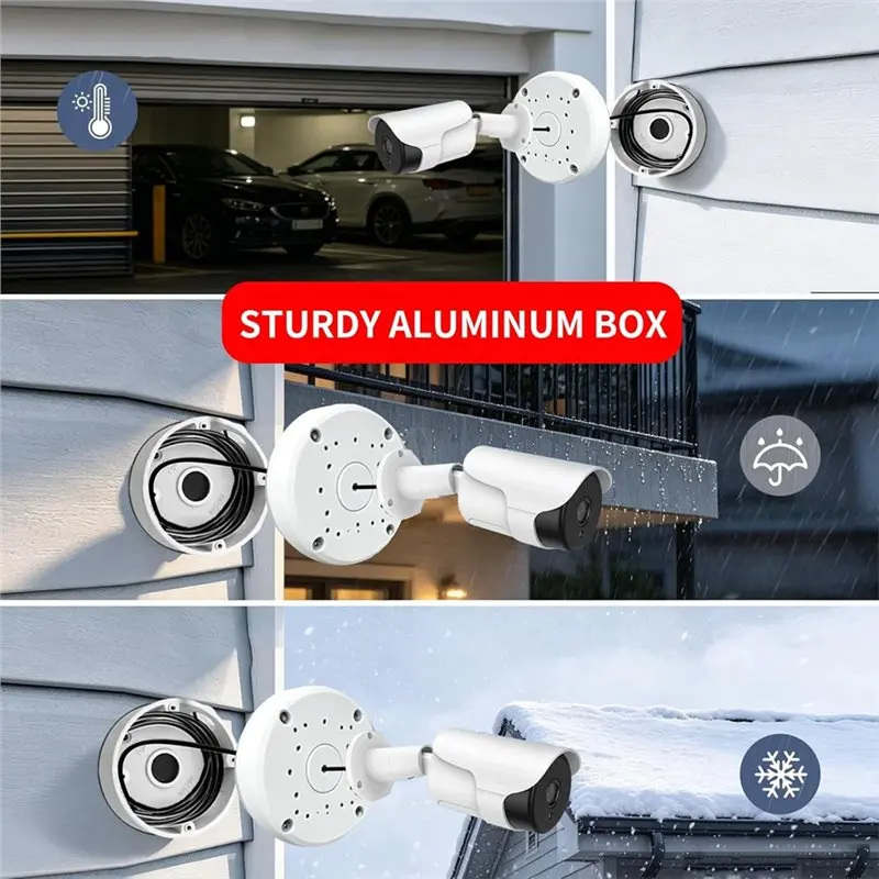 3CGRO-3 Pack Outdoor Junction Box For Dome IP Security Cameras, Hide Cable Bracket, Rainproof Camera Mount Base