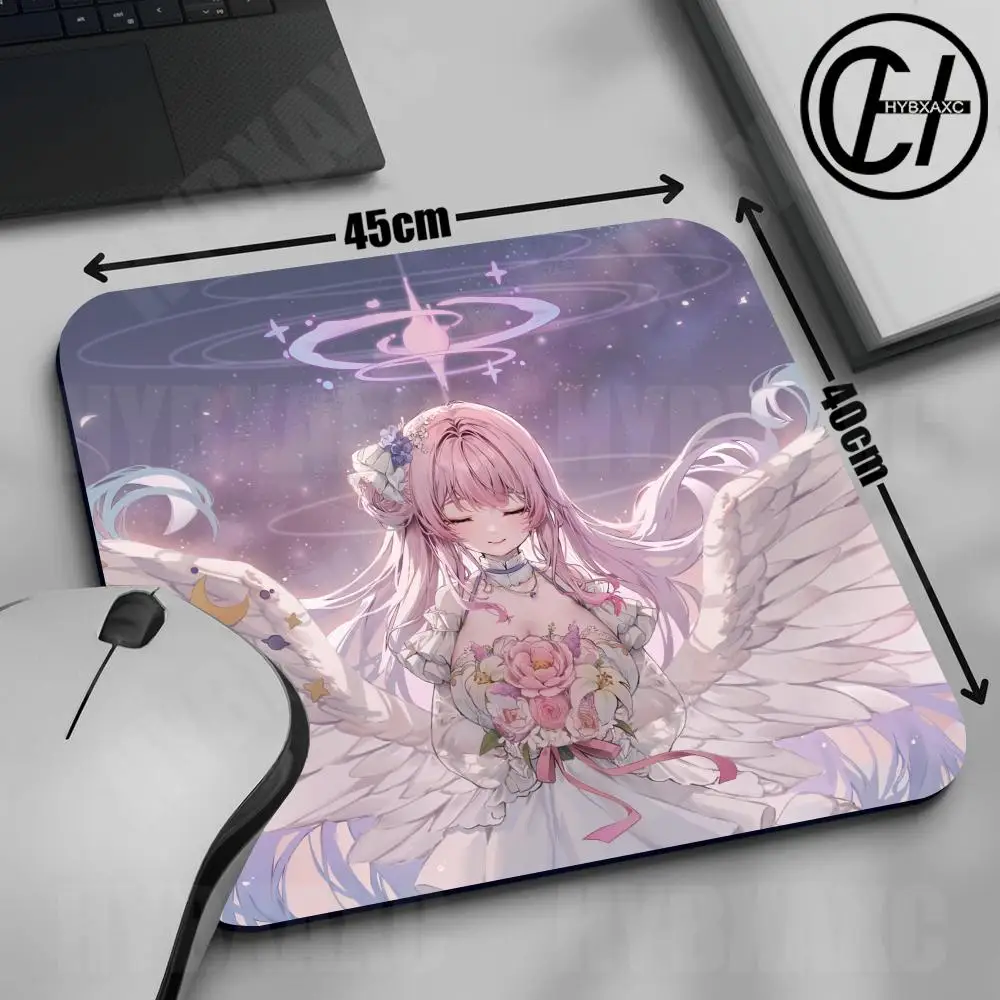 Kawaii Anime girl M-Misono Mika Mouse Pad 45x40 Non-Slip Rubber Edge locking mousepads Game play mats for notebook PC computer