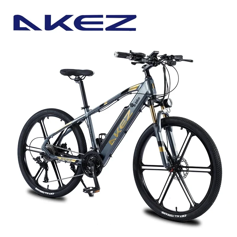 Electric Bicycle AKEZ 350W motor 10.4AH lithium battery urban commuter E-Bike 26-inch fat tire Mountain Snow Adult Electric Bike