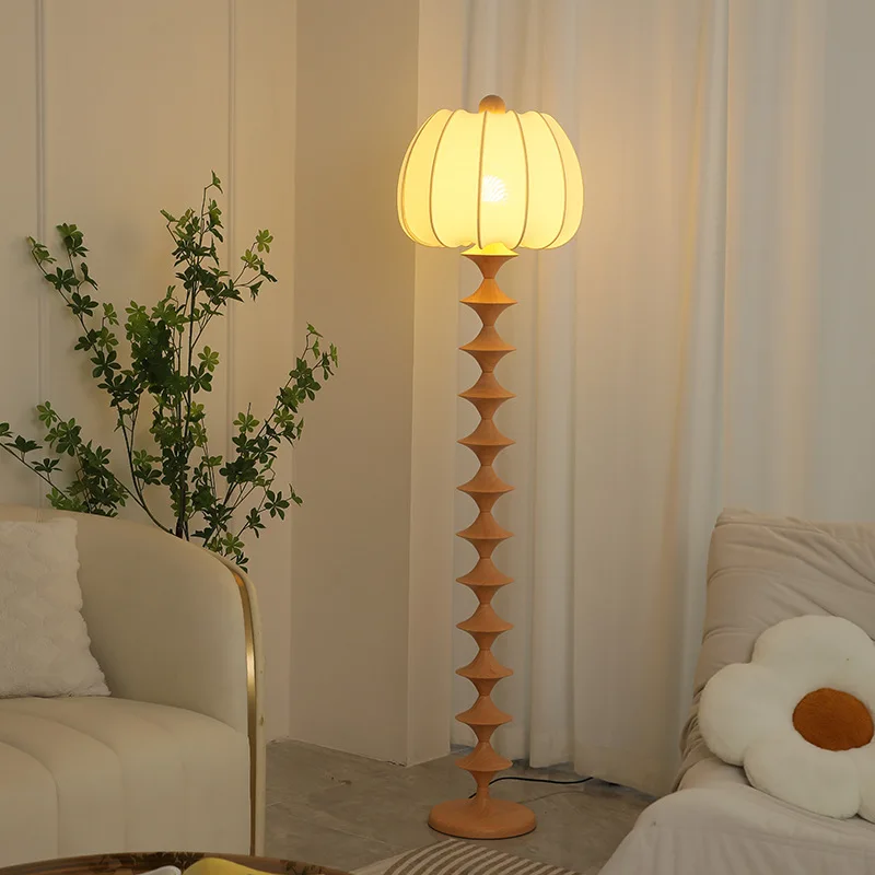

Medieval floor lamp retro log Japanese style living room bedroom