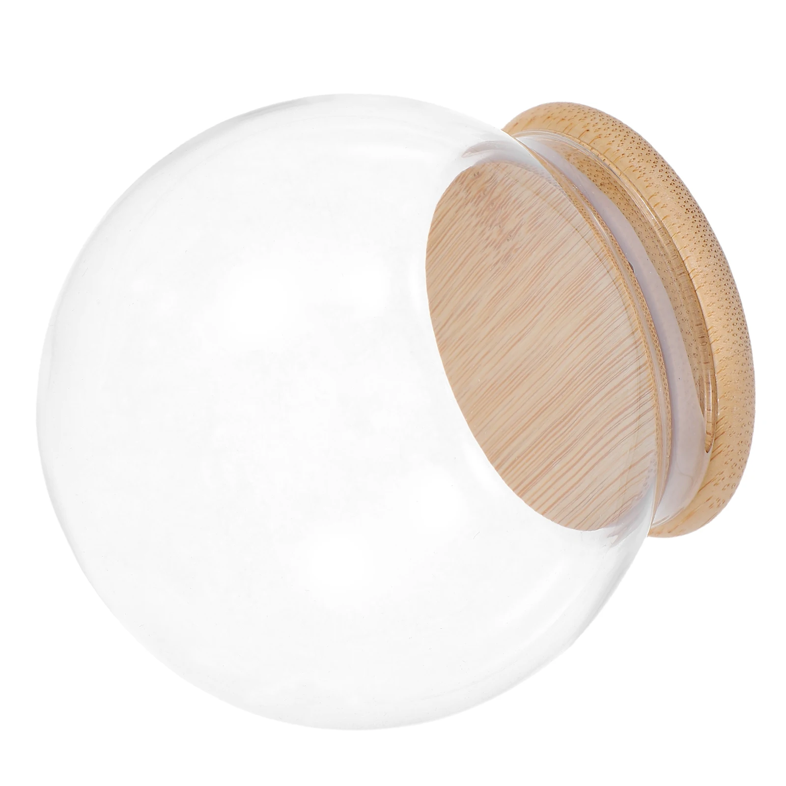

Snow Glass Ball Flower Globe Empty Globes for Crafts Cloche Dome Snowball Display Silicone Clear Wood Base