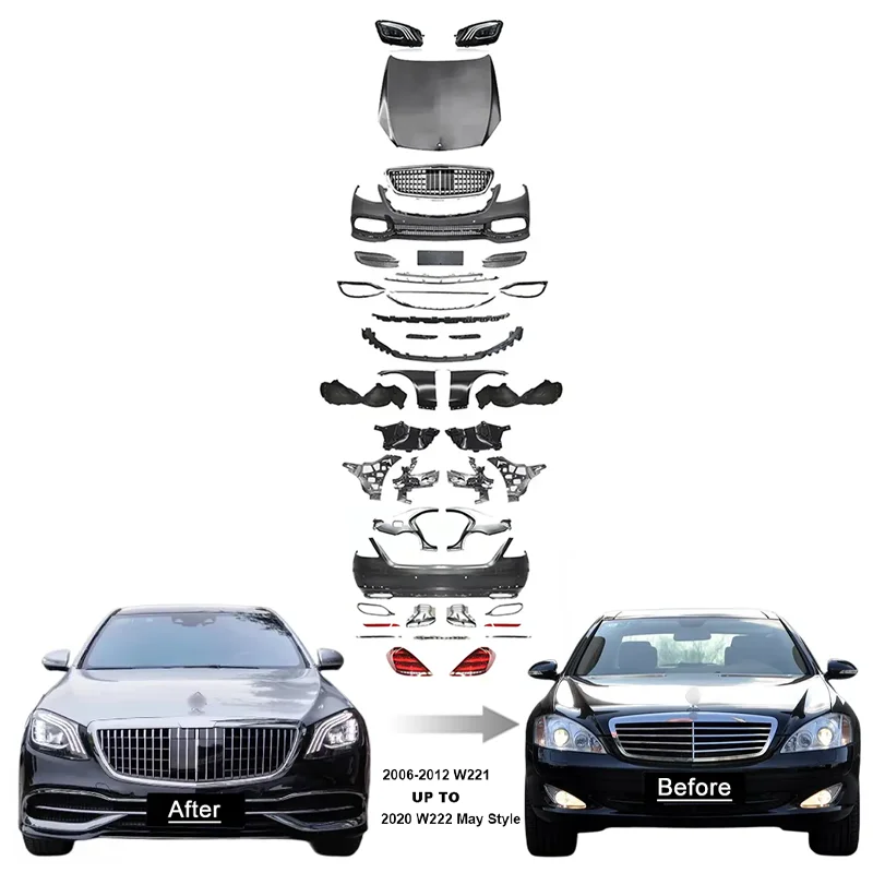 

For W221 05-13y Upgrade to W222 20y MAY Style Body Kit S Class Old to New Car Bumpers Front Headlight Tail Light Auto Facelift P