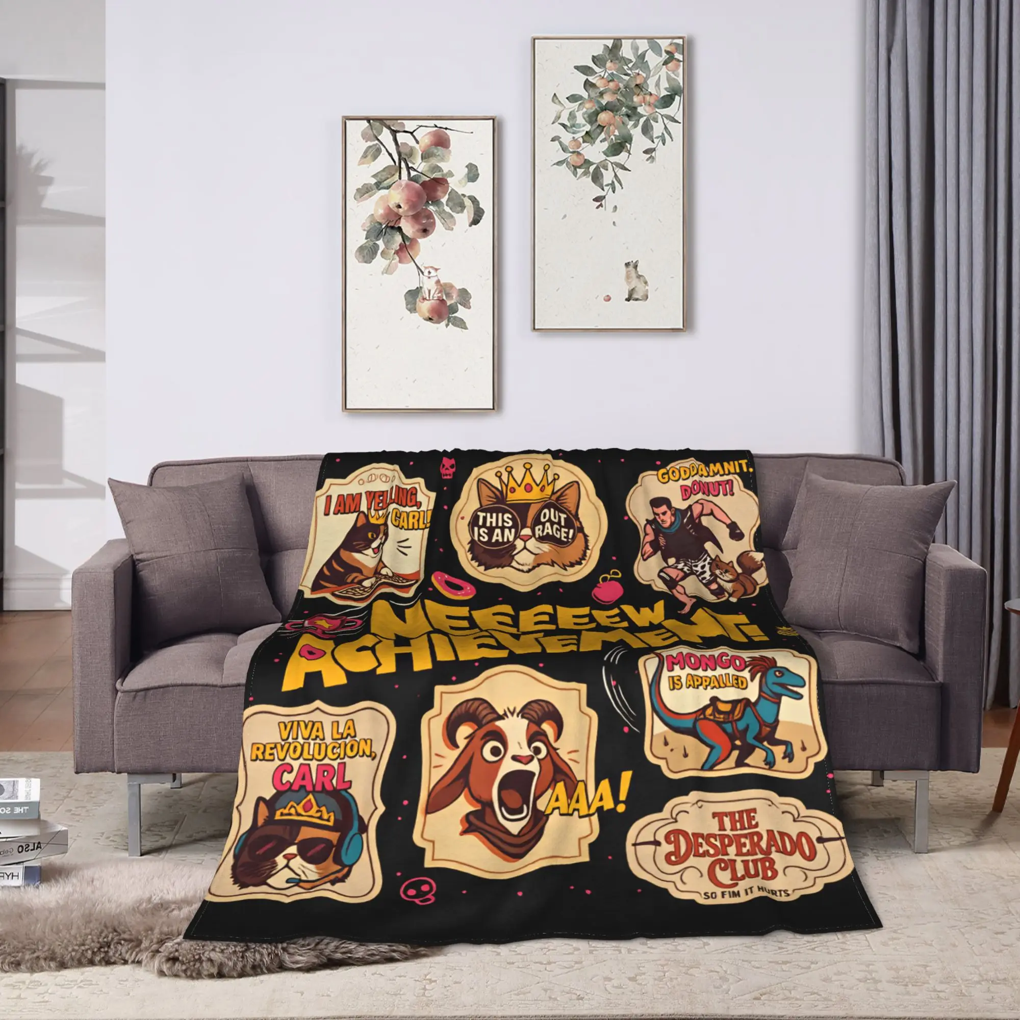 Warm Cozy Blanket Travel Car Dungeon Crawler Carl Poster 2 Throw Blanket Funny  Bedspread For Couch Bed