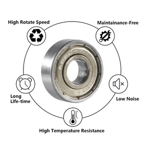 Diminierte Kugelnlager Doppelpanzer, tiefes Rillen, Doppelmetall, Skate, 8 mm x 22 mm x 7 mm, 608 Zz, 608Rs, 10 Pces 6 Hauptverkäufe Doppellager - №3