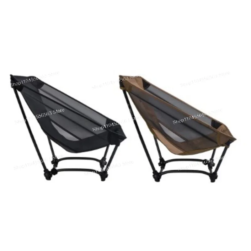 Ultra Lightweight Folding Four-Legged Camping Ground Chair, Portable Outdoor Hiking Beach Seat for Backpacking Picnic