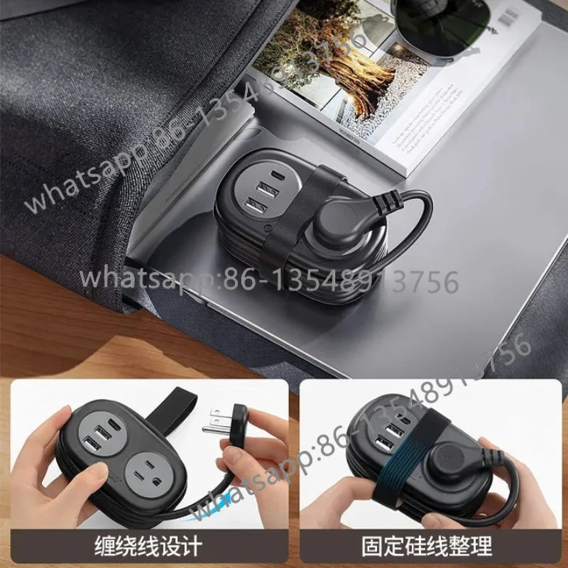 US standard European standard travel socket with USB porous charging portable storage