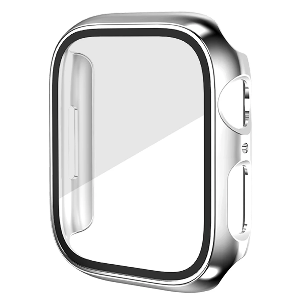 Compra para Apple Watch SE (2022) / SE / 6 / 5 / 4 Caja de reloj de 40 mm Cubierta de reloj de PC galvanizada con película de pantalla - Plata