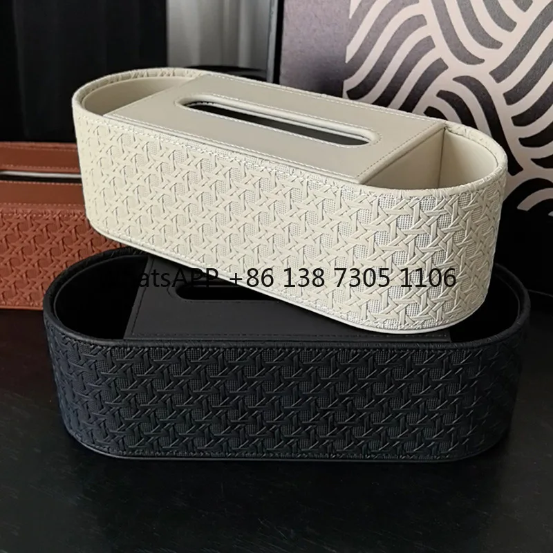 

Modern simple woven leather tissue box, high-end creative living room multi-functional pumping carton for home use