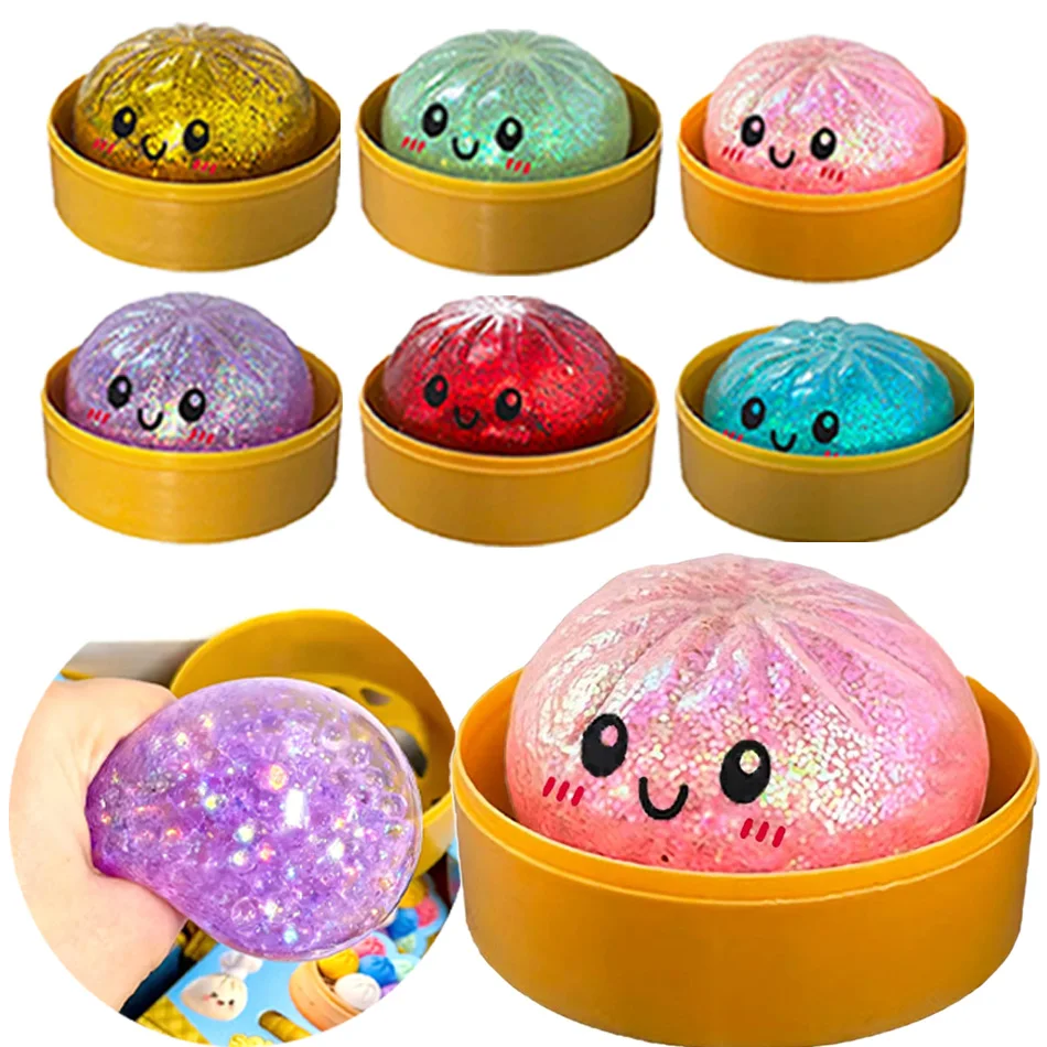 High Quality Simulation Flash Dumpling Pressure Ball Slow Rebound Soft Pinch Decompression Baozi Modeling Stress Relief Toy Gift