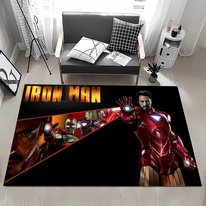 Marvel Iron Man Area Carpet, Living Room and Bedroom Household Items, Children's Room Sofa Mat, Doormat Floor Anti-slip Rug,Gift