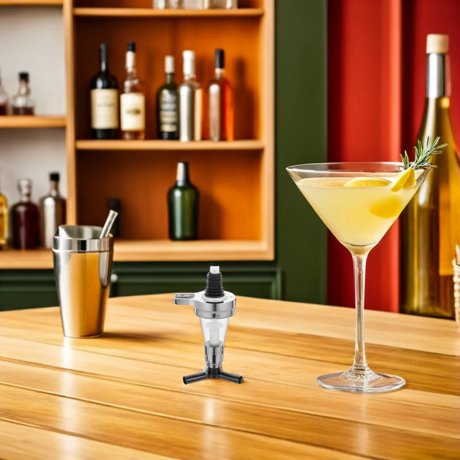 Wall Mounted Spirit Dispenser Bar Butler Stainless Steel Precise 30Ml Shot Measure Bracket Upside Down Drink Jigger Home