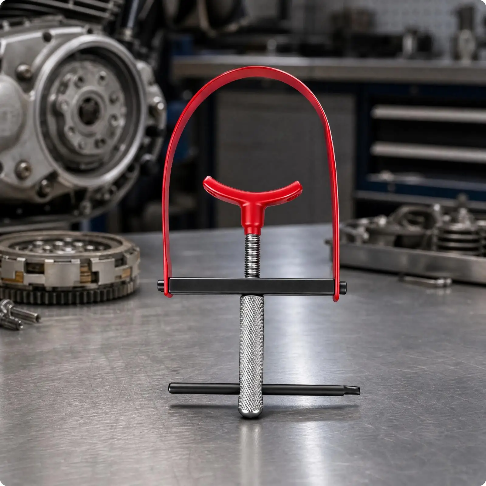 Clutch Spring Compression Tool with Pulley Support Heavy-Duty Motorcycle Clutch Spring Compressor Sturdy Practical