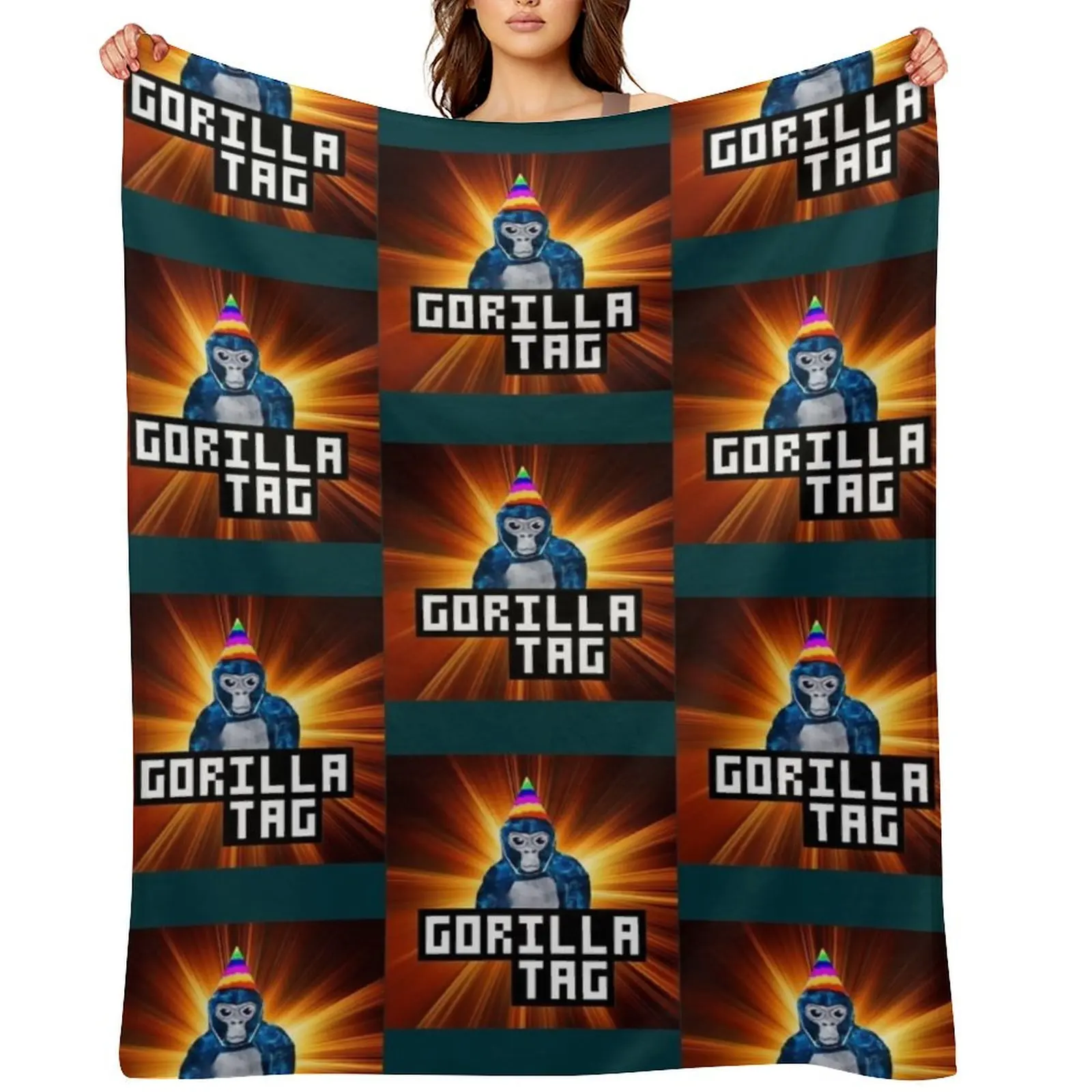 

Gorilla Tag Birthday Fire Throw Blanket Plaid on the sofa Decorative Sofas Plaid For Sofa Thin Blankets