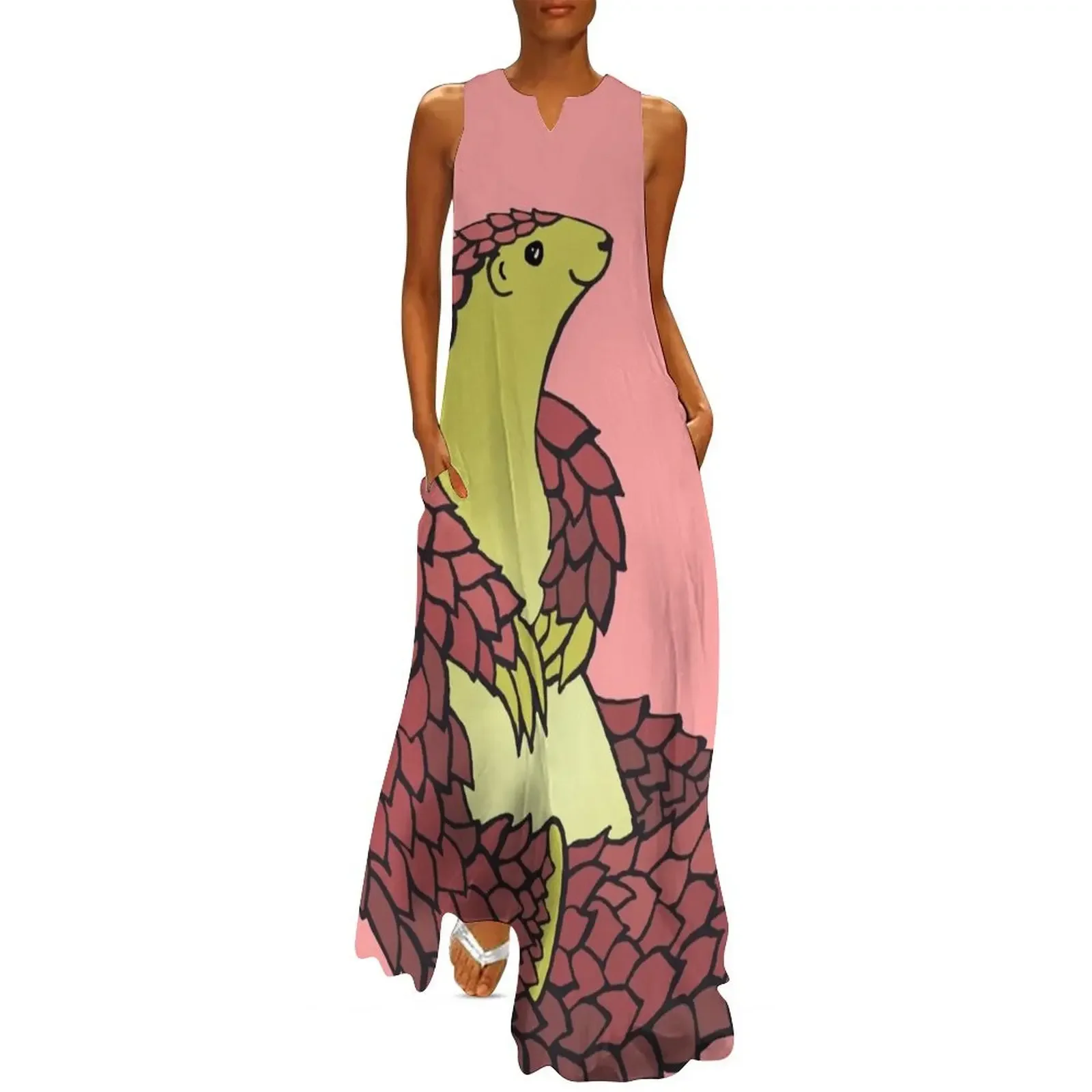 

Very Silly Pangolin Long Dress women's evening dresses Elegant gown dresses for womens Women dresses summer Dress