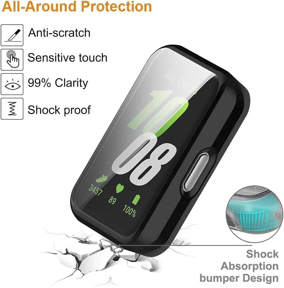 Compatible avec Samsung Galaxy Fit3 (SM-R390) Housse de protection en TPU, coque de protection pour montre intelligente souple et durable